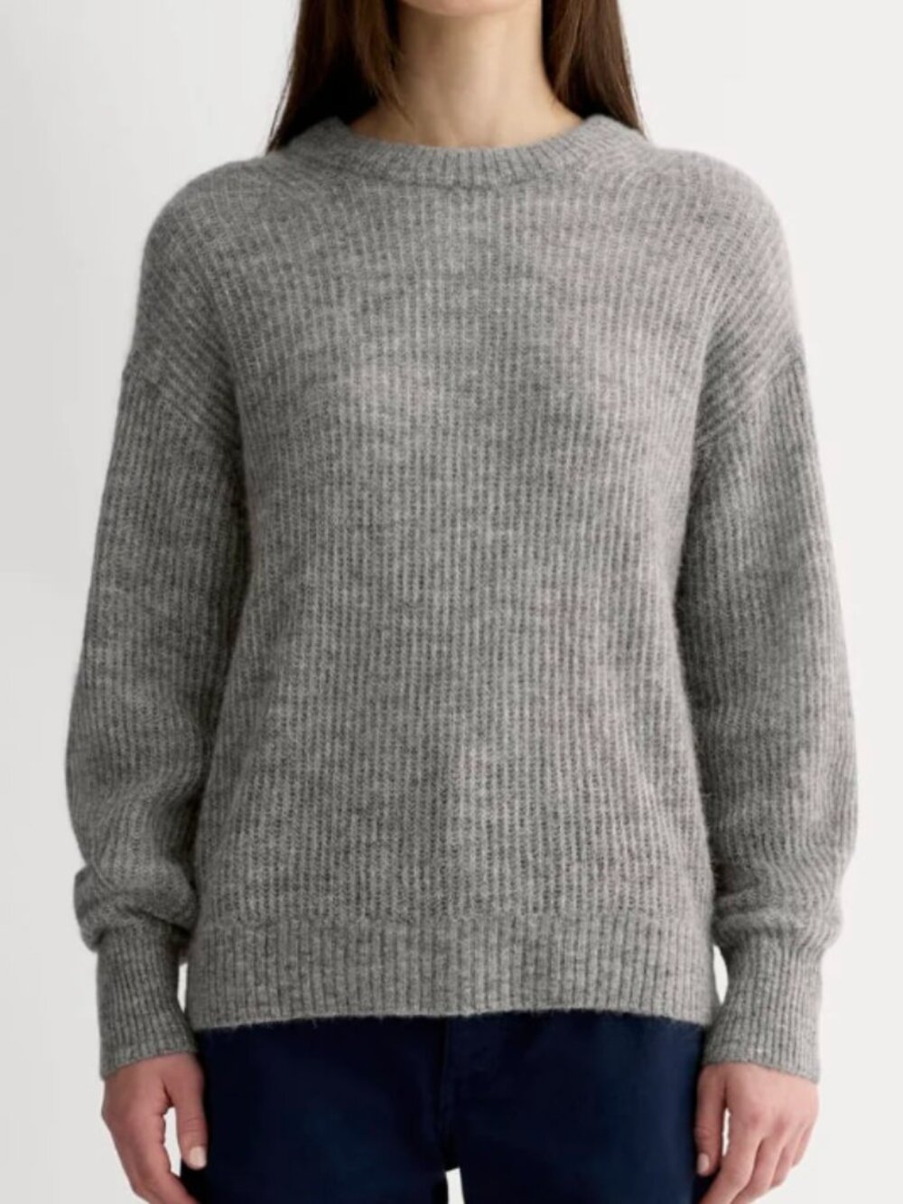 Everlane Alpaca & Wool The Cocoon Crew Grey Sweater size M